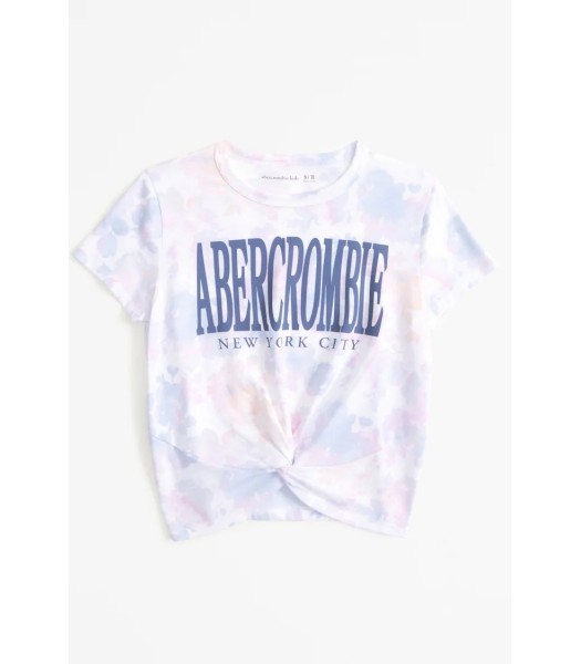 Abercrombie Light Multi Abercrombie Pattern Twist Front Logo Tee